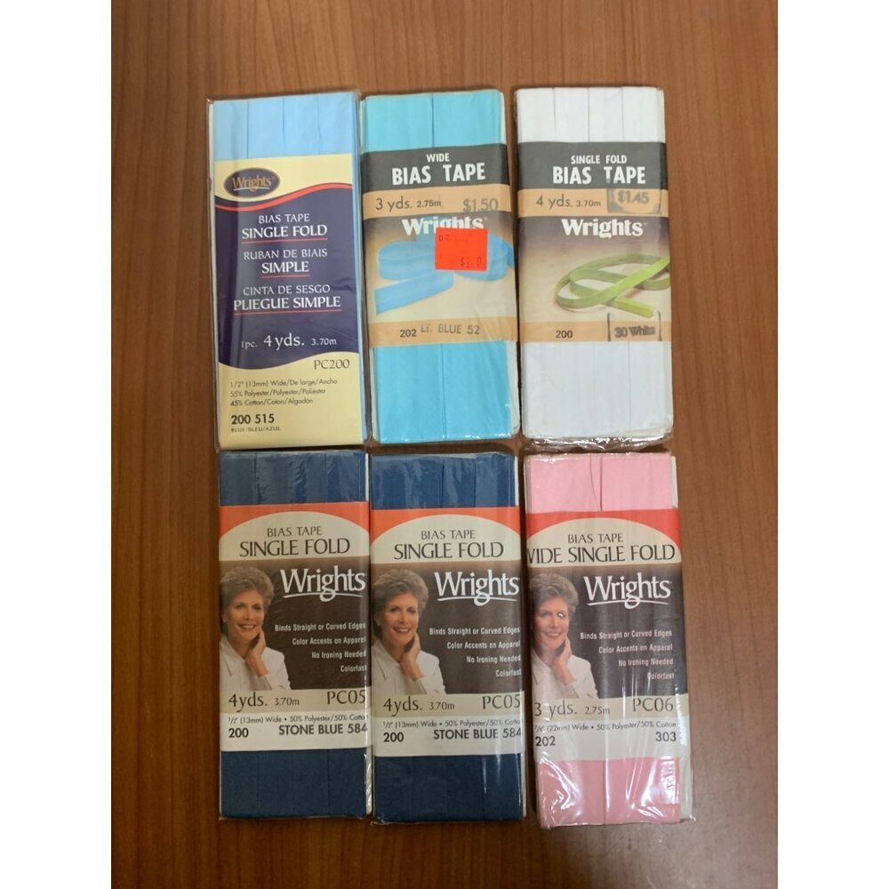 VTG Wrights Hem Tape 3-4 Yards 6 Packages Quilt Binding #3